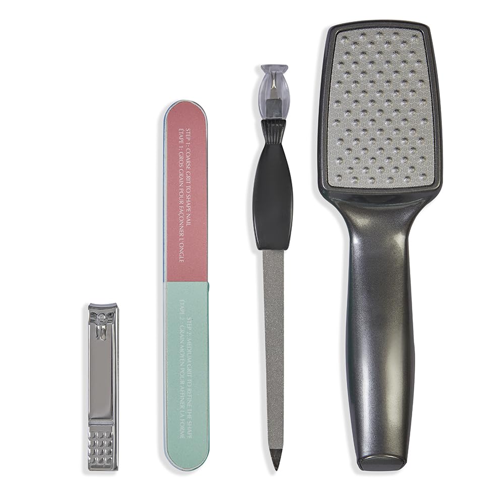 DISPA Spa Essentials Pedicure Combo - Stainless Steel Cuticle Cutter with Nail Filer, Nail Cutter, Nail Buffer & Foot Filer - Precision Tools for Personal Grooming COMBO-10-image-22