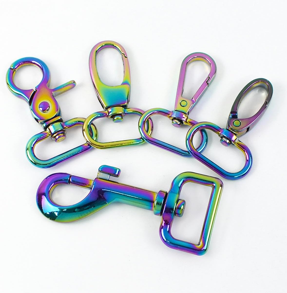 10/30個 16-25mm レインボー メタル バックル トリガー スイベル ロブスタークラスプ キーチェーン バッグ ストラップ