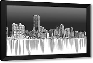 ArtDirect Inverted Cityscape 3 in Black Custom Framed Art Print Giclee Print or Canvas Options with Various Sizes and Customization by SEA Studio