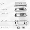 2 Pack Chafing Dish Buffet Set High Grade 8QT Stainless Steel Chafer Complete Set