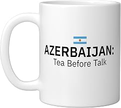 Azerbaijan Tea Before Talk Funny Tea Lover Ceramic Mug, White