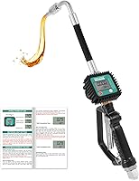 GRYVOZE Digital Oil Dispenser Gun with LCD Meter - Pneumatic Flow Control Valve Nozzle, 1/2" NPT, 1500 PSI, ±0.5% Accuracy