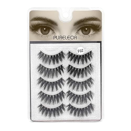 Miniatura 1 de Pestañas de visón 3D de aspecto natural, pestañas postizas esponjosas de 0.59 pulgadas, 5 pares de pestañas suaves, ligeras, sin pegamento