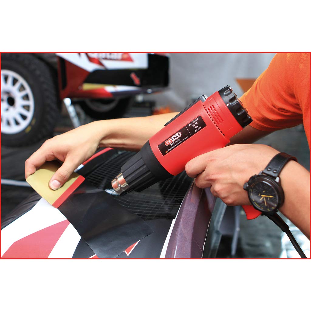 KS TOOLS Juego de pistola de aire y calor con 4 accesorios