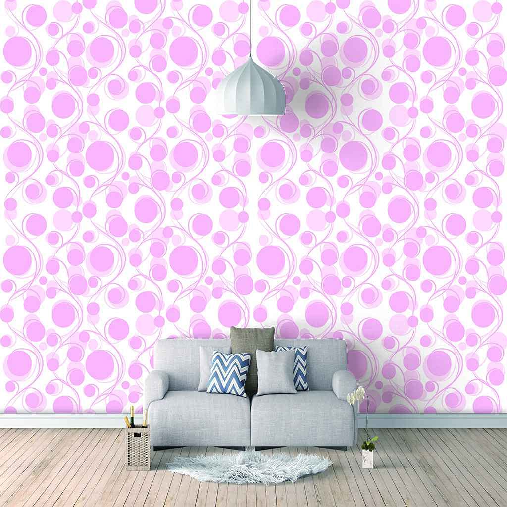 Papier peint photo pois roses 400x280 cm intissé autocollant chambre enfant