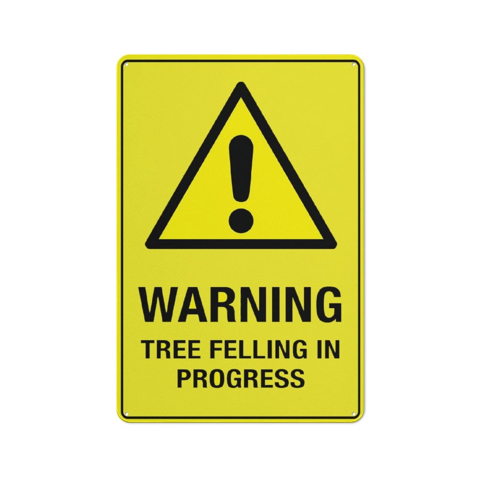 Peiyeety A07 Warning Tree Felling In Progress Yellow Sign For House Door Office Business Yard,Metal Aluminum Rust Free Sign - 12X16 Inches, Pre-Drilled Holes, Weather Resistant