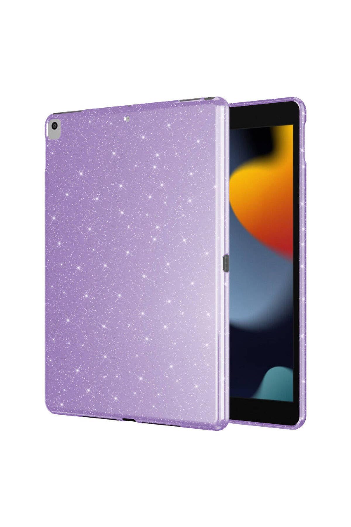 CONSTRAIN - iPad 10.2 (8 Nesil) Simli Parlak Görünümlü ile Uyumlu Tablet Koton Kılıf-Pembe Koyu - Beyaz 1