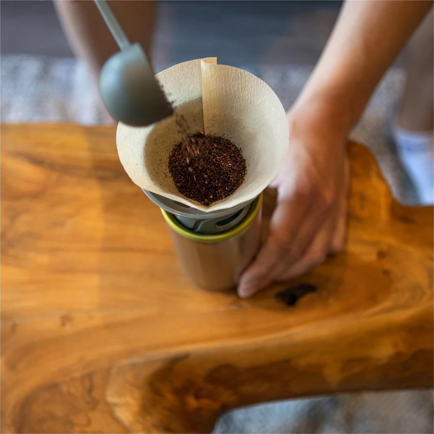 Compatible for WACACO Coffee Pot, Portable Drip Coffee Maker with 10 Cone Paper Filters, Stainless Steel Pour Over Coffee Brewer