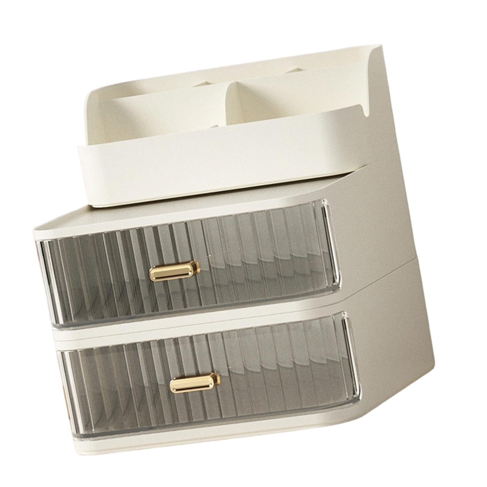 Hsioluted Multipurpose Desktop Organiser Trays with Clear Drawer Stackable Storage Box Container for Cosmetics Pens Marker Drawer Makeup Organiser