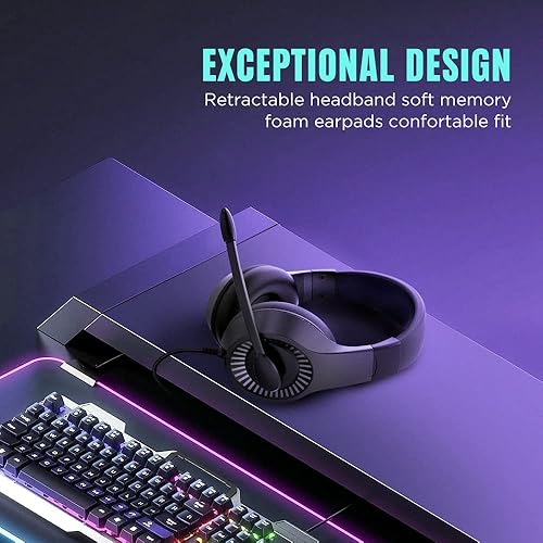 Miniatura 2 de JAKO Auriculares para juegos con micrófono con cancelación de ruido, auriculares para juegos para Xbox Series X, Xbox Series S, Xbox One, PS5, PS4,