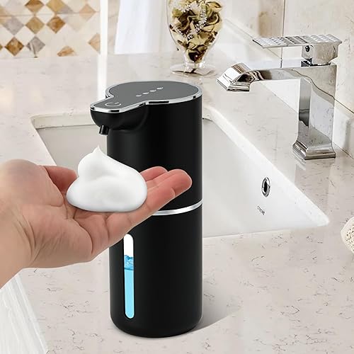 Dispensador de jabón automático recargable, dispensador de jabón sin contacto ajustable de 4 niveles eléctricos, para cocina, baño, hotel,