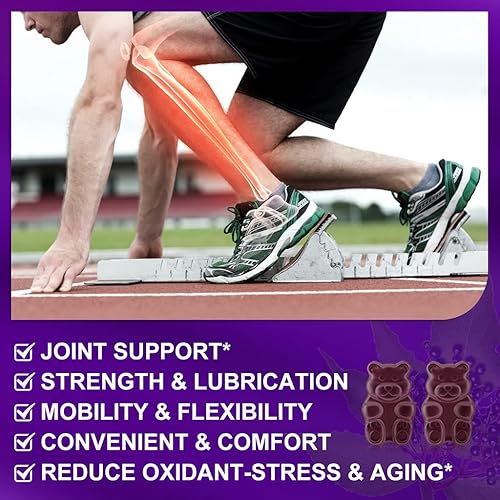 Miniatura 4 de Gomitas de condroitina de glucosamina, extra fuerte 1500 mg de glucosamina con MSM y saúco, suplemento de apoyo para las articulaciones, el mejor
