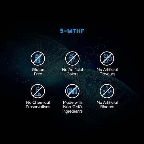 Miniatura 6 de Intelligent Labs 5MG MTHF L-5-metiltetrahidrofolato suplemento de ácido fólico activado como ácido cuatrefólico - metilfolato para mujeres y
