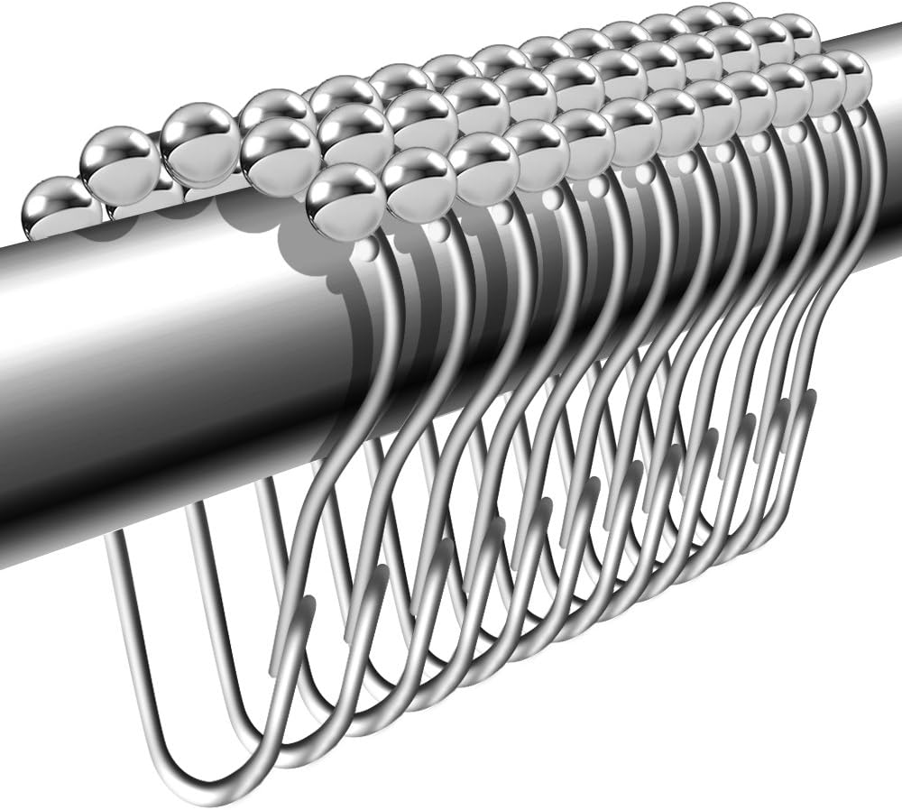 SENHAI Shower Curtain Hooks of Stainless Steel, RustFree & CorrosionFree, Set of 12 Rings