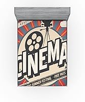 Vista 308 de Ambesonne - Sábana bajera ajustable multicolor, en colores y tres tamaños Azul y gris