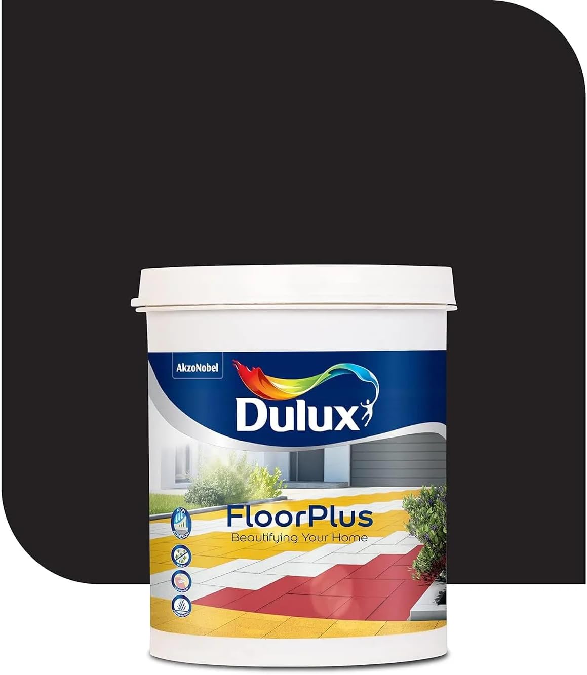 Dulux FloorPlus for Floor Coat | DIY, Quick Drying with High Adhesion,Washability & Abrasion Resistance | Water Based Emulsion- 1L (Black)