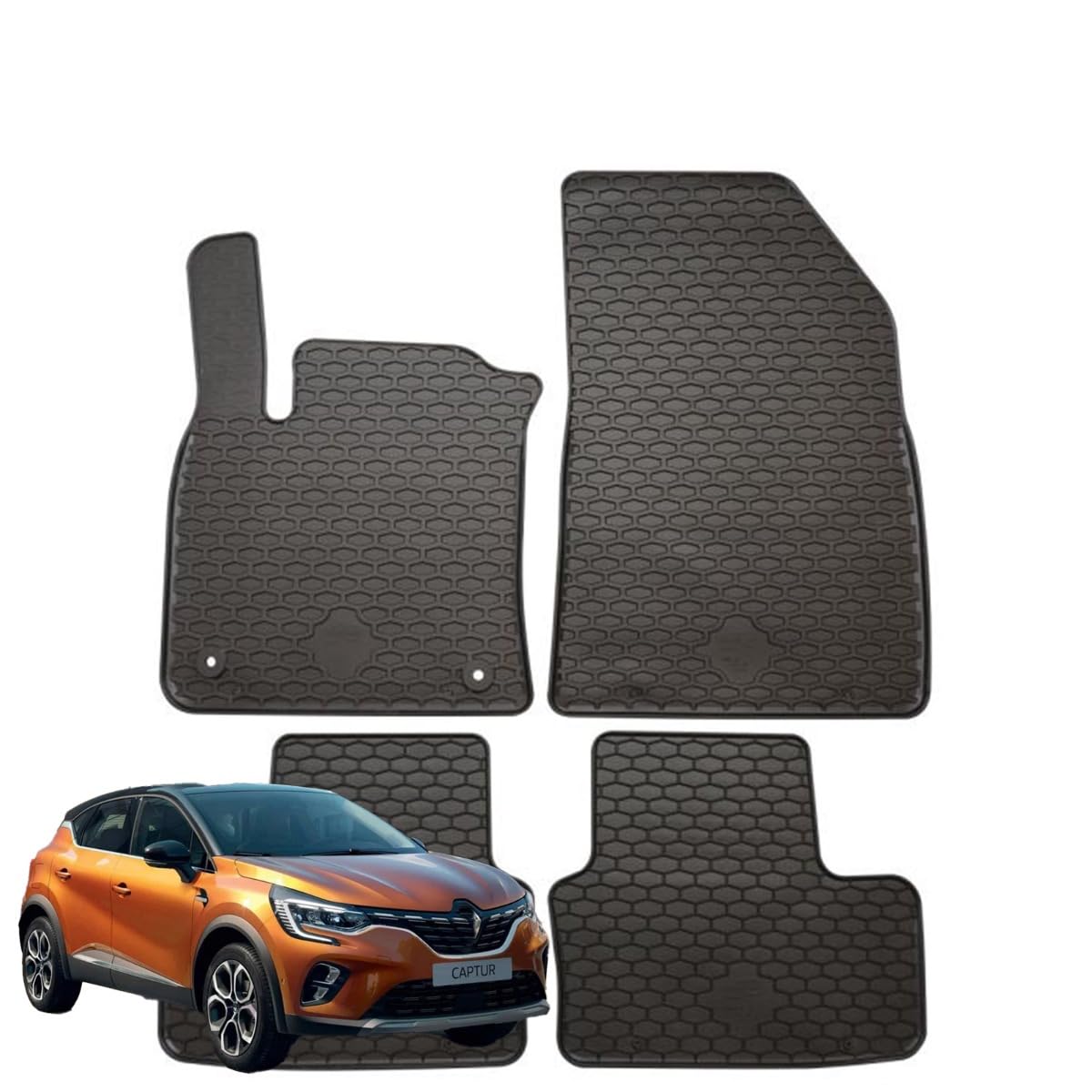 Fußmatten - Fußmatten aus Gummi 3D TPE schwarz für Renault Captur ab 2019