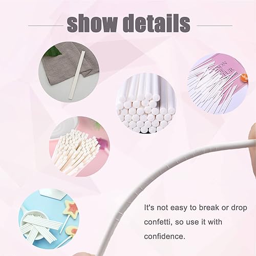 Vista 5 de 500 palitos de piruleta blancos de 4 pulgadas, palitos de papel para decoración de pasteles, postres, chocolate, galletas, dulces (0.118 in)