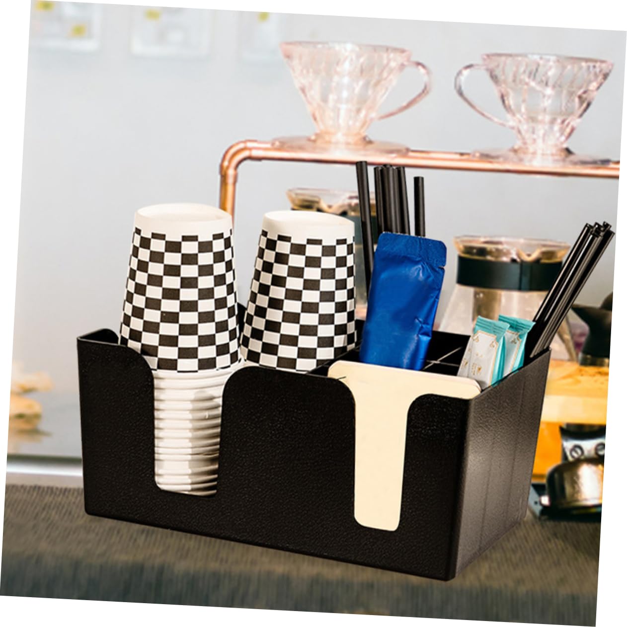 VOSAREA 2pièces Boîte De Rangement Compartimentée Pour Sachets De Thé Et Café Organisateur De Comptoir Et Bureau Design Épuré