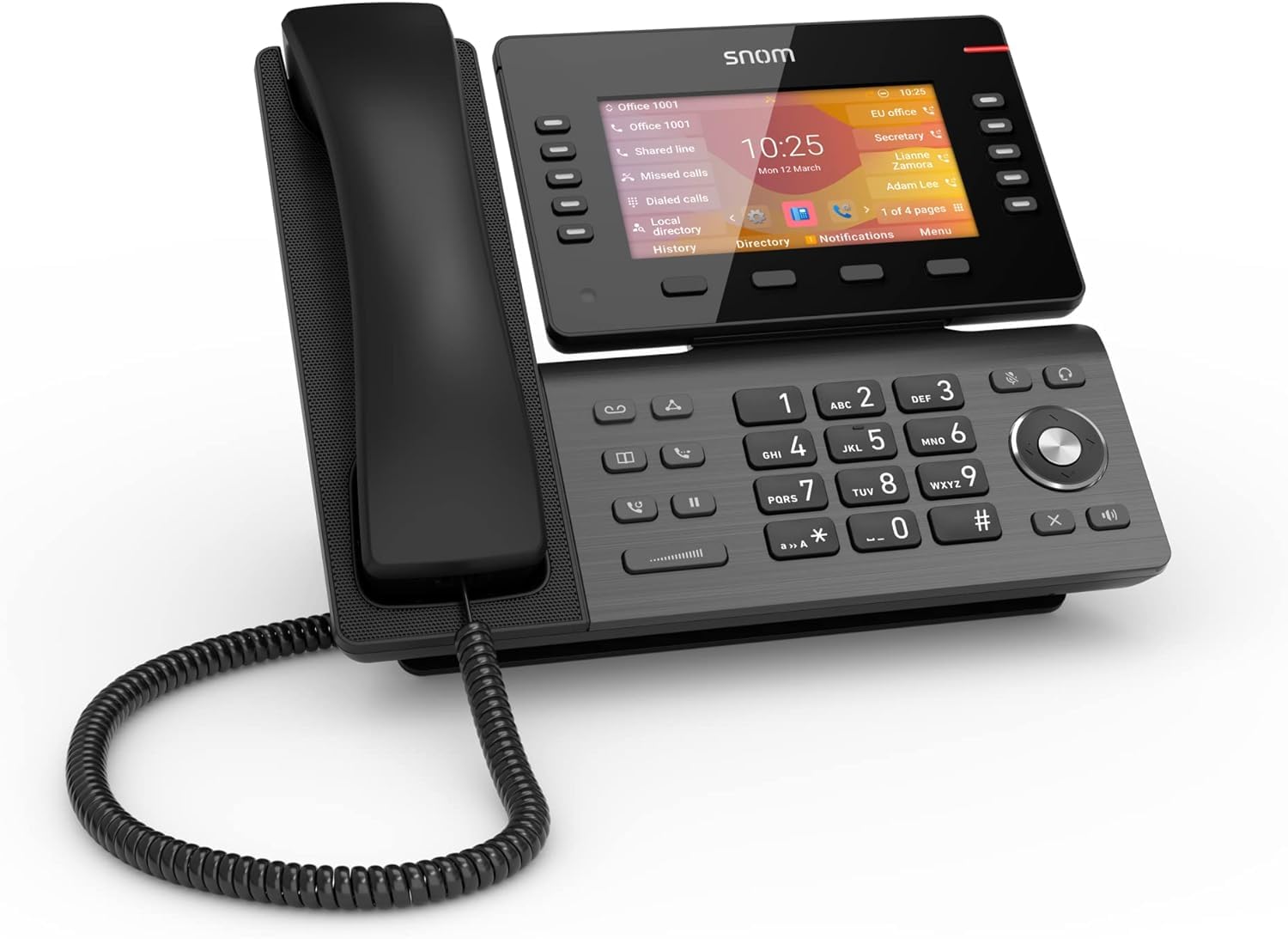 Snom D865 IP Telefon, SIP Tischtelefon, 5" IPS-Farbdisplay 1280×720 Pixel, WiFi & Bluetooth & NFC, 10 SmartLabel-Tasten, 12 SIP-Konten, Hörgerätekompatibel, Gunmetal, 00004536
