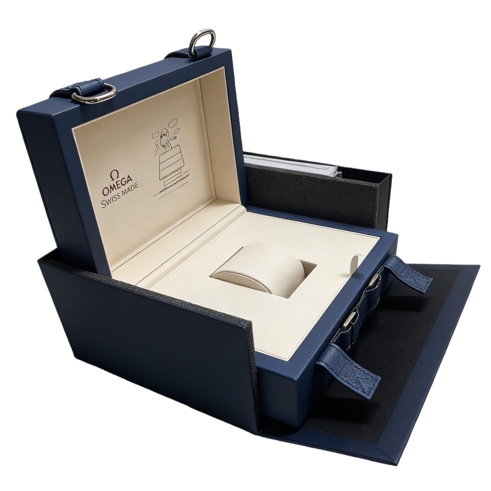 Blu Nylon Tessuto Scatola Orologio Viaggio Custodia Tessile Esterno Cinturino Fibbia Chiusura Conservazione Organizzatore Uomo Accessori per OMEGA