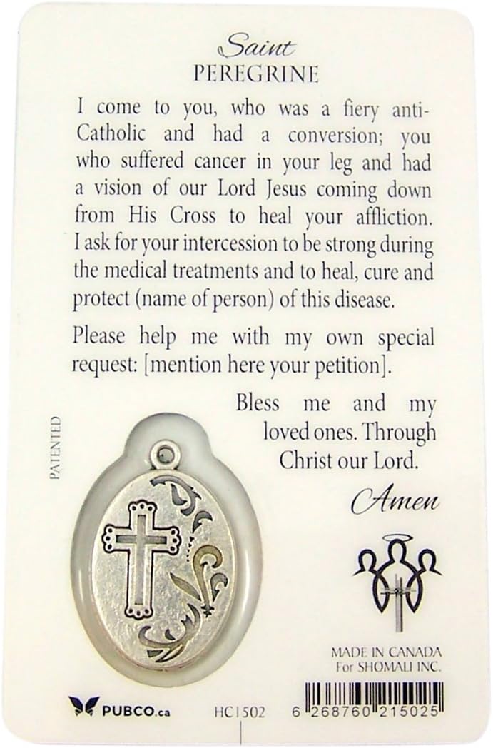 Silver Toned Healing Catholic Saint Medal with Holy Prayer Card, 1 Inch - Image 2