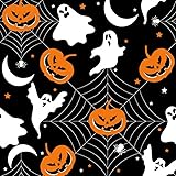 Servilletas de papel con diseño de calabazas y fantasmas en telaraña (20 unidades, 33 x 33 cm)