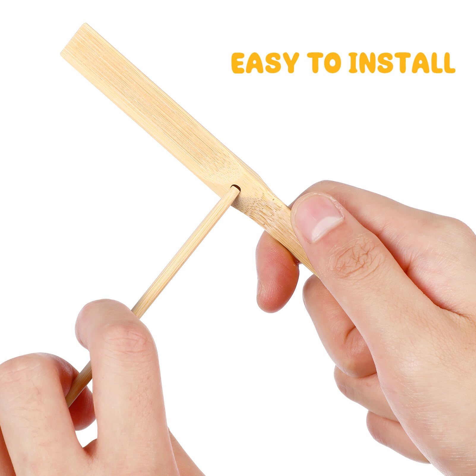 Toyvian 10PCS Flying Helicopter Toy Wood Dragonfly Hand Rub DIY Propeller Flying Propeller Bamboo Dragonfly Discs Launcher - Image 4