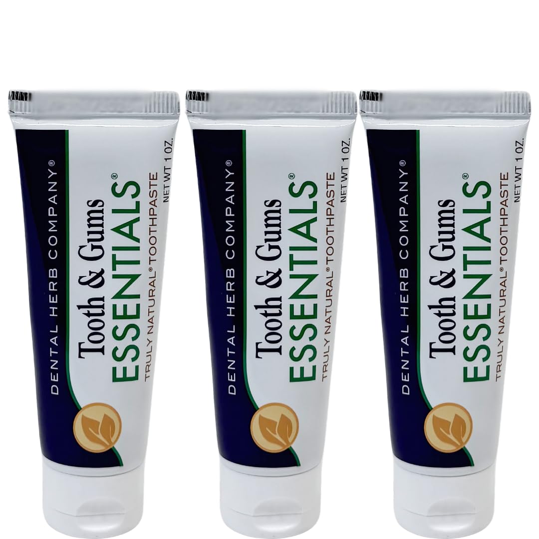 Dental Herb Company - Travel Toothpaste 1oz 3 Pack Truly Natural Fluoride-Free and SLS-Free - Superior Defense Against