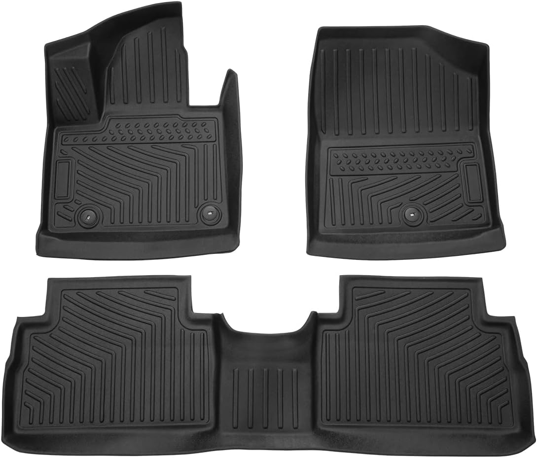 Custom Fit for Floor Mats Santa fe 2021 2022 2023 (Only Fits for Hybrid) All Weather Protection TPE Black Car Mats 1st&2nd Row Floor Liners Santa Fe Interior Automotive Accessories 2021-2023 Santa Fe (Hybrid)