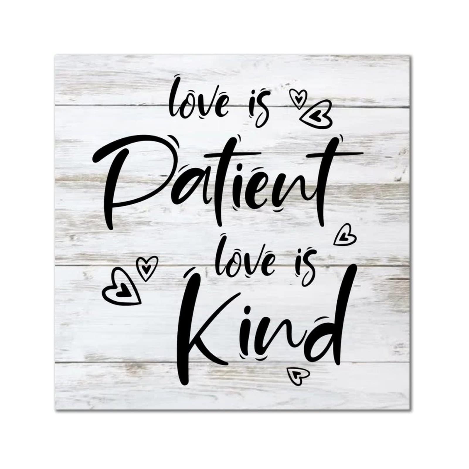 Plaque murale en bois Love is Patient pour inspirer la paix dans votre chambre