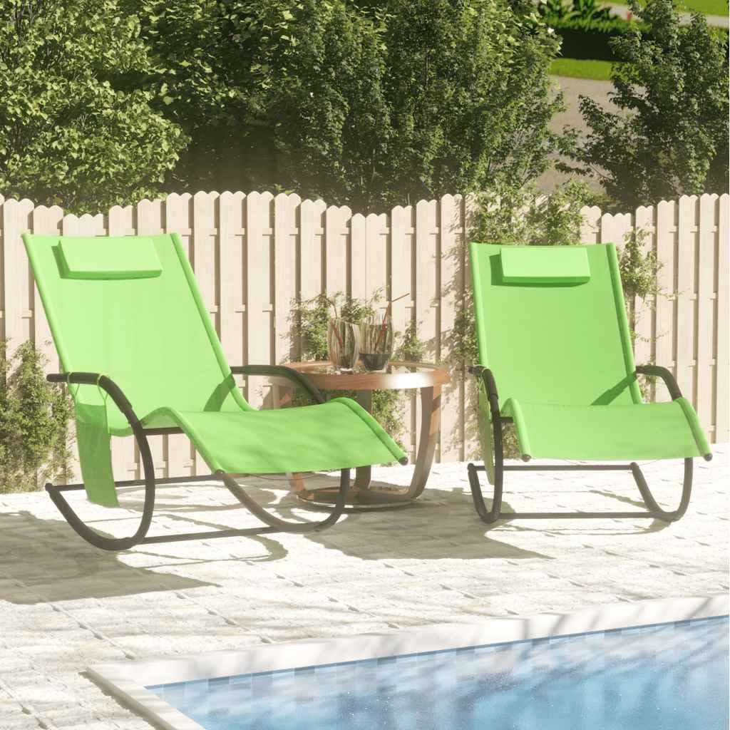 Chaise longue à bascule verte contre le mal de dos avec dossier ergonomique réglable