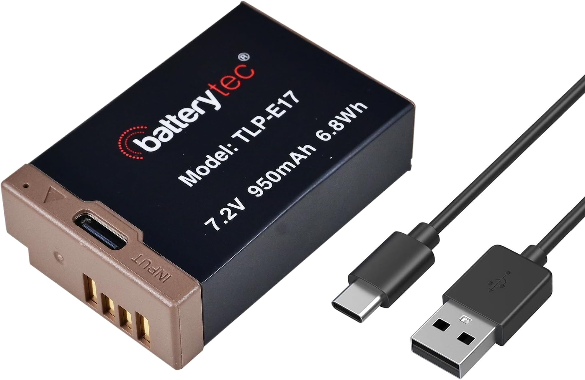 Batterytec Camera Battery for Canon LP-E17 USB-C Fast Charging, Replacement Canon EOS R8 R10 R50 R100 RP 850D 750D Rebel SL2 SL3 T6i T7i M6 KISS X8i