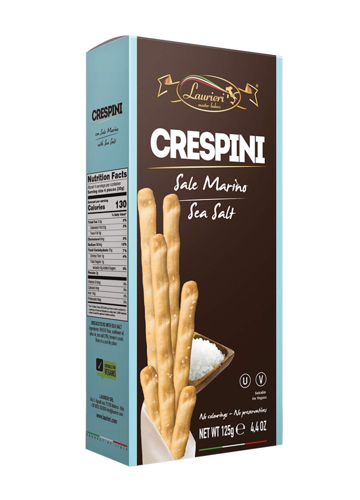 Blooms LAU123 Laurieri Crespini Breadsticks Sea Salt, 4.4 oz