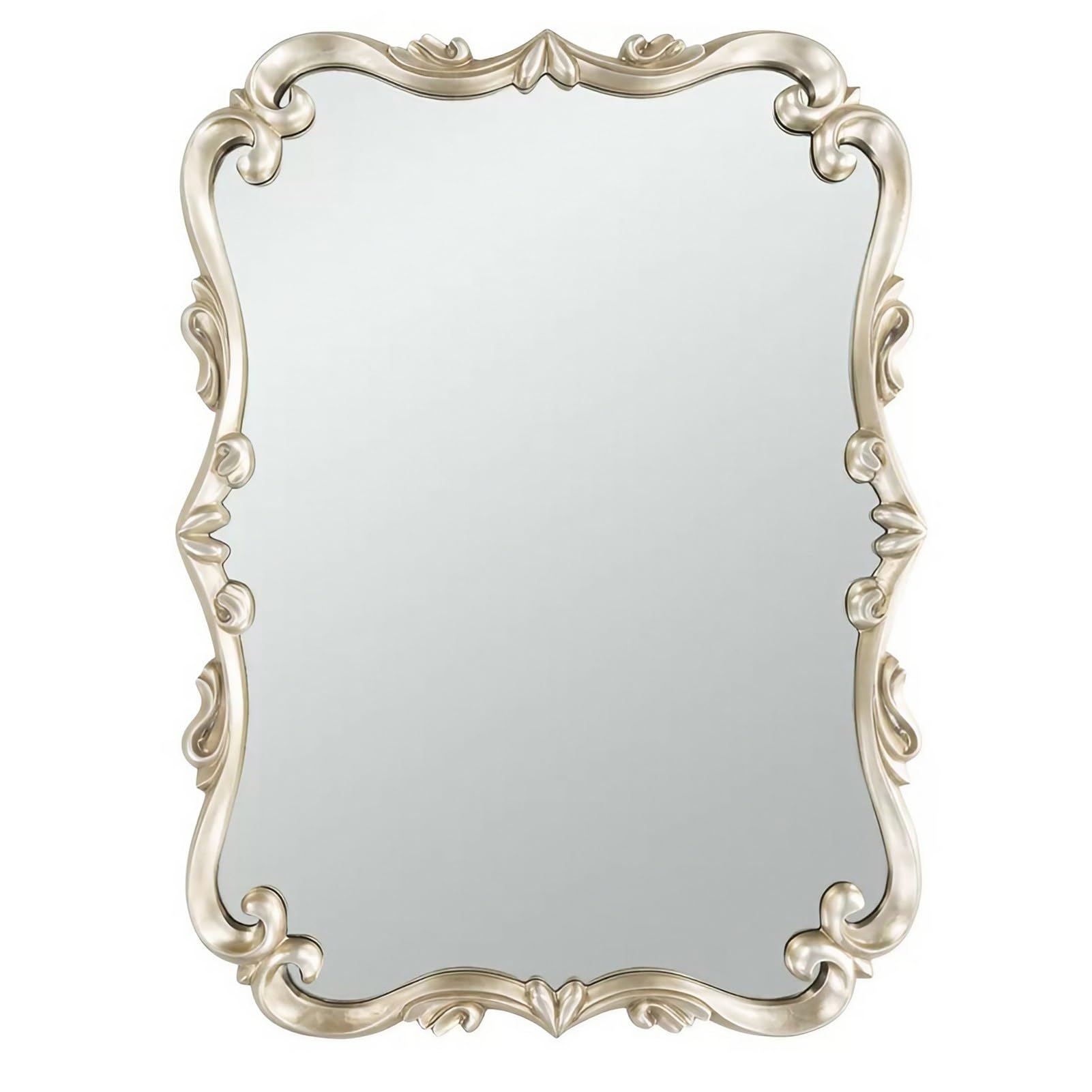 FGXHHS 28×39 inch Baroque Vintage Wall Mirror - Ornate Silver Decorative for Living Room, Bathroom, Bedroom Traditional Decor