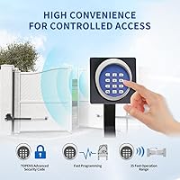 Vista 3 de TOPENS TKP3 - Teclado inalámbrico sin llave, panel de código digital, control de seguridad para abridor automático de puertas correderas de garaje