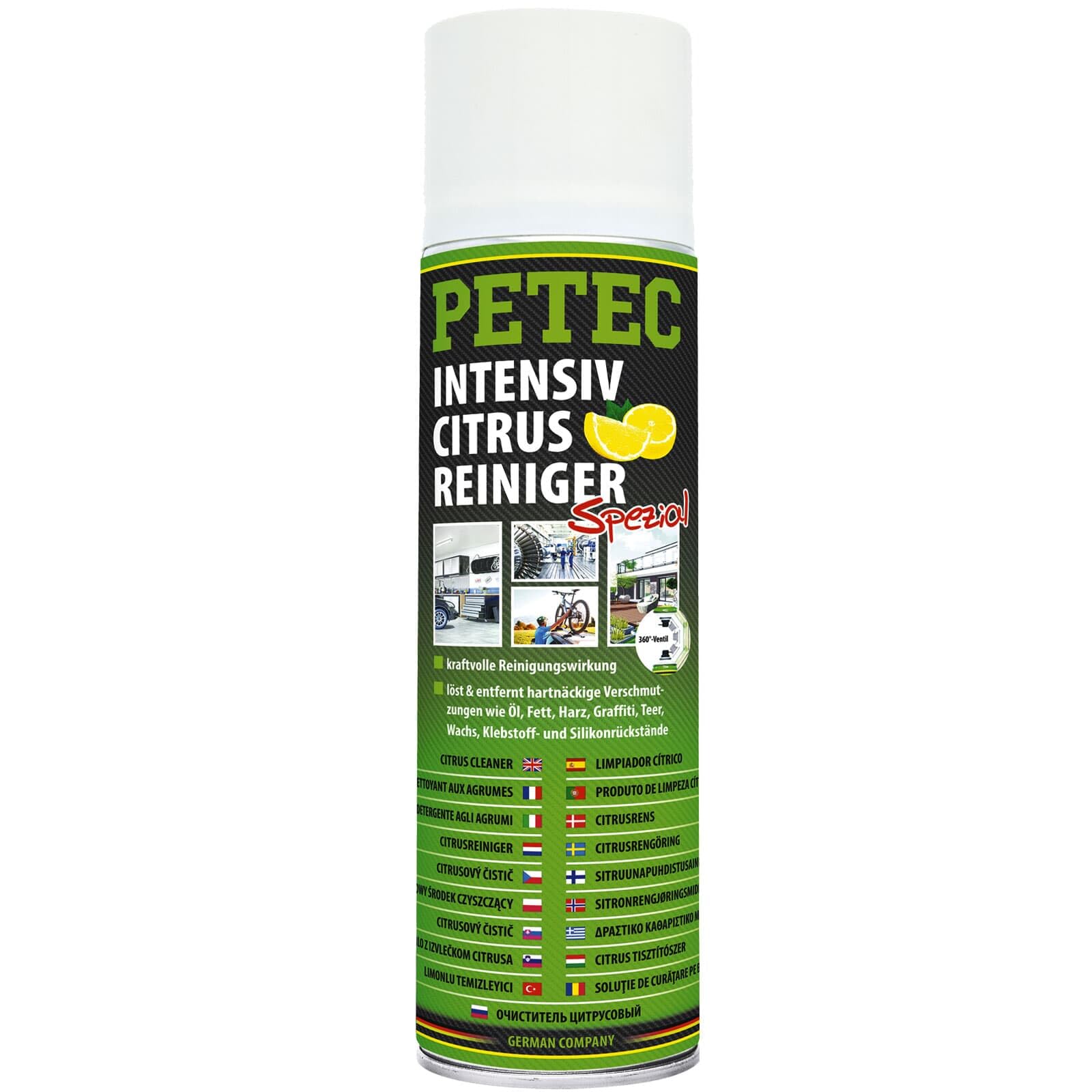 PETEC 6x 70250 Fettspray | 6x 72950, PETEC Citrusreiniger, 500ML,