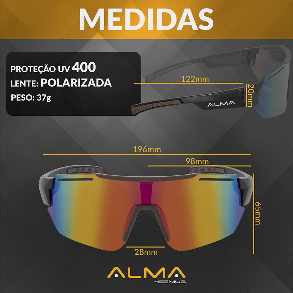 Óculos Esportivo Proteção Uv 400 Kaus Preto Alma Genius em promoção! Veja a oferta e mais achadinhos de Óculos de sol Masculinos 7 Hoje é o melhor dia para comprar Óculos Esportivo Proteção Uv 400 Kaus Preto Alma Genius com aquele preço maroto! Promoção! Aproveite a oferta! 7