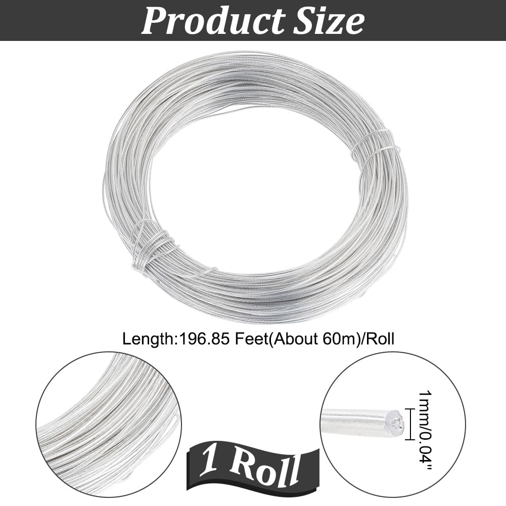 HOBBIESAY 18 Gauge PVC Plastic Covered Aluminum Wire 59m Bendable Aluminum Craft Wire with PVC Coating Flexible Bendy Crafting Wire for Hair Bows Headbands Shaping Hat Brim - Image 2