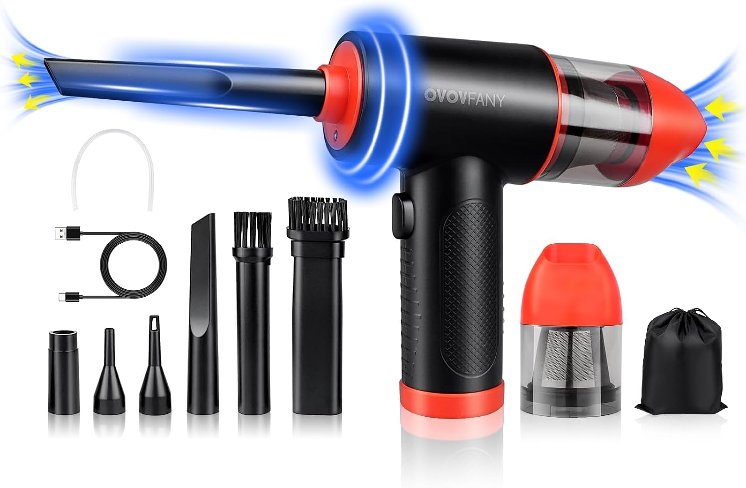 Electric Compressed Air Duster, 2in1 Rechargeable Cordless Compressed