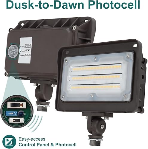 Miniatura 3 de Kadision Luz LED de Inundación para Exteriores, 50W40W30W 6500lm 3000K4000K5000K Seleccionable, Fotocélula del Crepúsculo al Amanecer, IP65