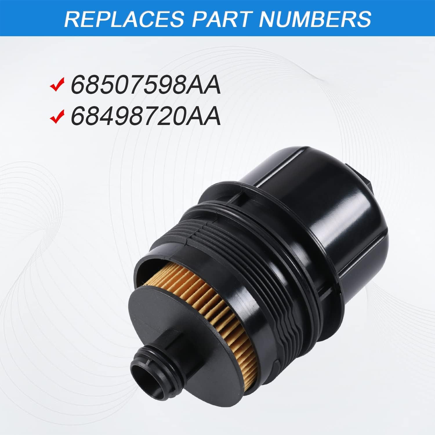 CARMOCAR Ecodiesel Engine Oil Filter replacement for 2020 2021 Ram 1500,2020 2021 Jeep Wrangler,2021 Jeep Gladiator for 3.0L V6 Diesel 68507598AA 68498720AA