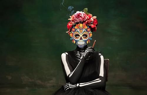 Miniatura 3 de Heureppy 6PCS Day of the Dead Paper Mask Dia de los Muertos Mask for Día de los Muertos Photo Props Party Costume Accessories