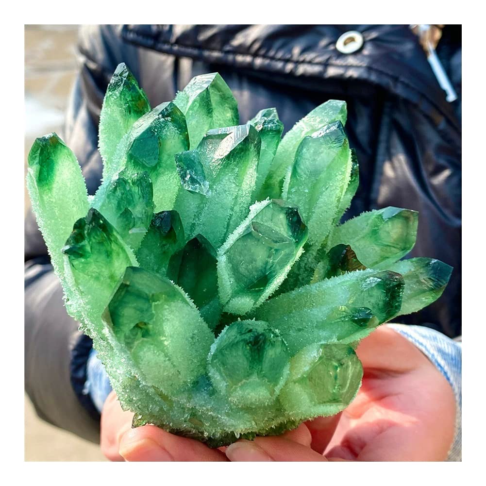 Zdrowie i gospodarstwo domowe zielony kryształowy klaster szorstkie łączenie próbka mineralna 1 zamówienie (rozmiar: 350-400 g)