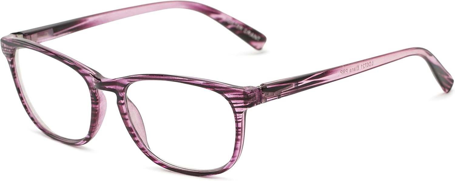 Foster Grant womens Elana Pop of Power Bifocal Style Blue Light Reading Glasses, Purple, 53mm US