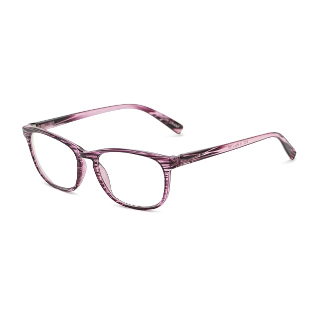 Foster Grant womens Elana Pop of Power Bifocal Style Blue Light Reading Glasses Purple 53mm US