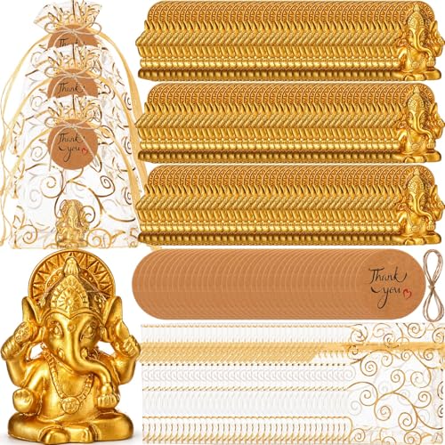100-Piece Bulk Golden Ganesha Statues