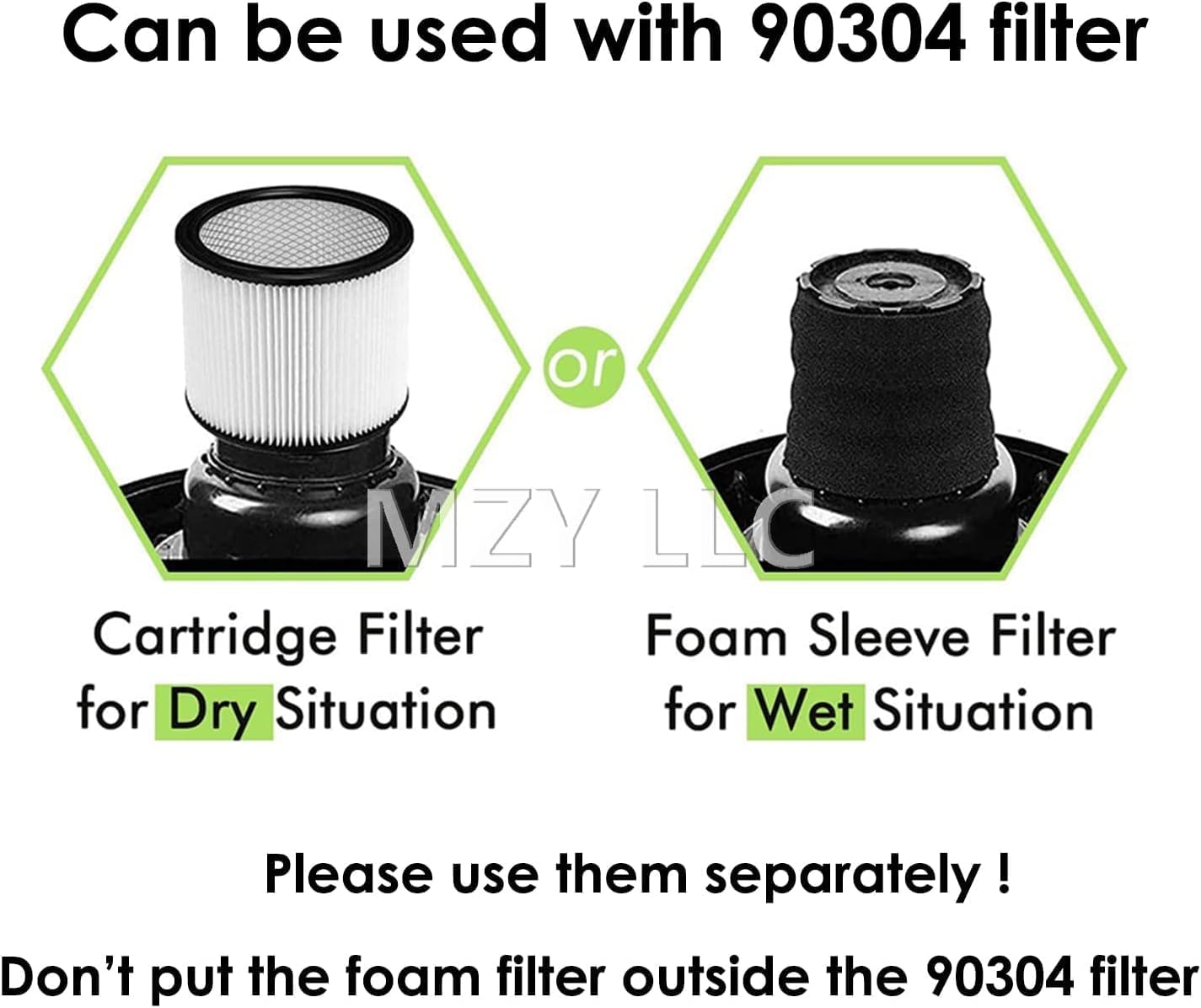 Filtro de repuesto para filtros Shop Vac 90304 90585, 90107, 90350, 90333, filtro de aspiradora en seco y húmedo, se adapta a la mayoría de aspiradoras húmedas/secas de 5 galones en adelante, bolsa de