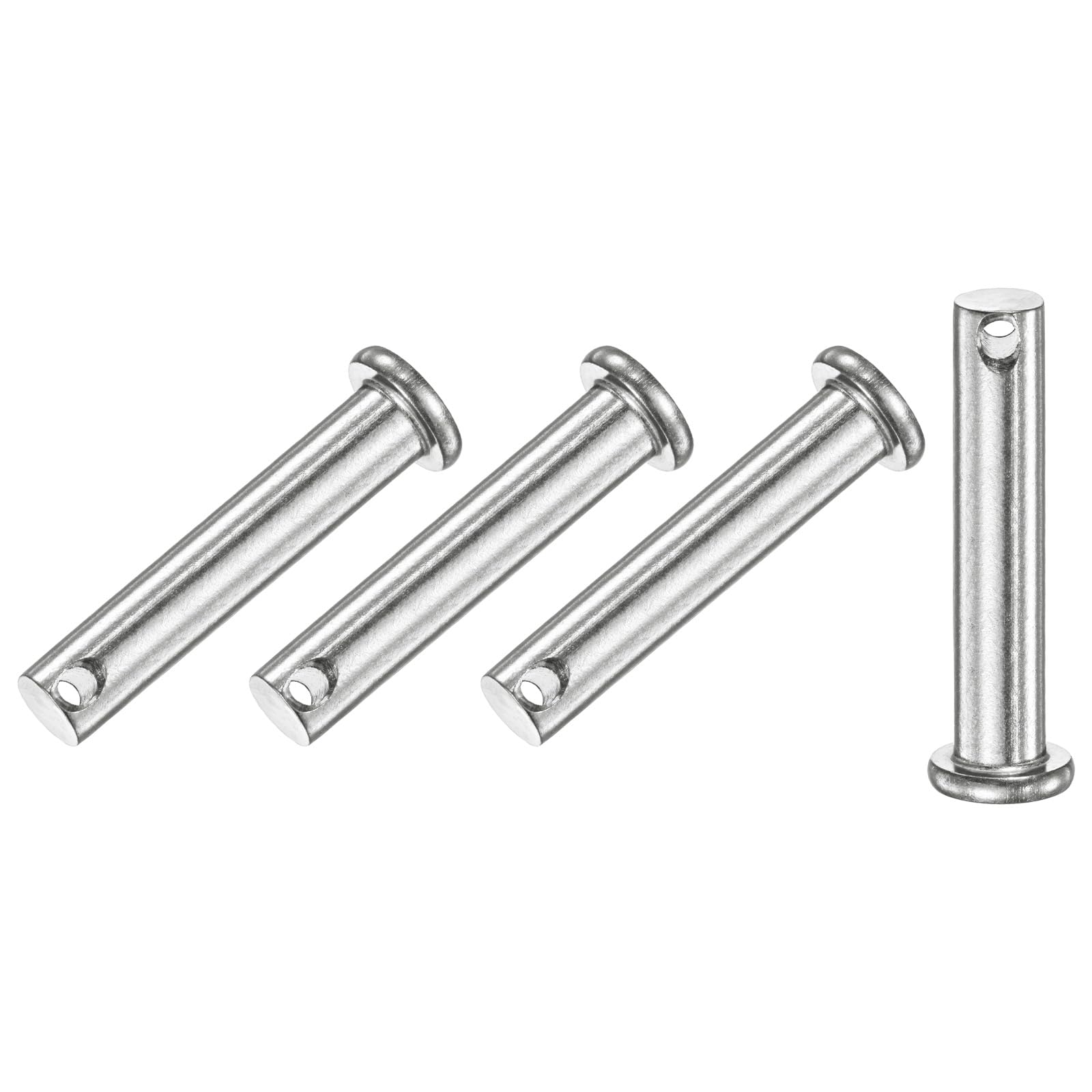M METERXITY 4-Pack Single Hole Clevis Pins, M8 x 45mm 304 Stainless Steel Flat Head Clevis Pins for Mechanical Linkage/Fixed Parts/Ship Rigging, Link Hinge Pin Reusable
