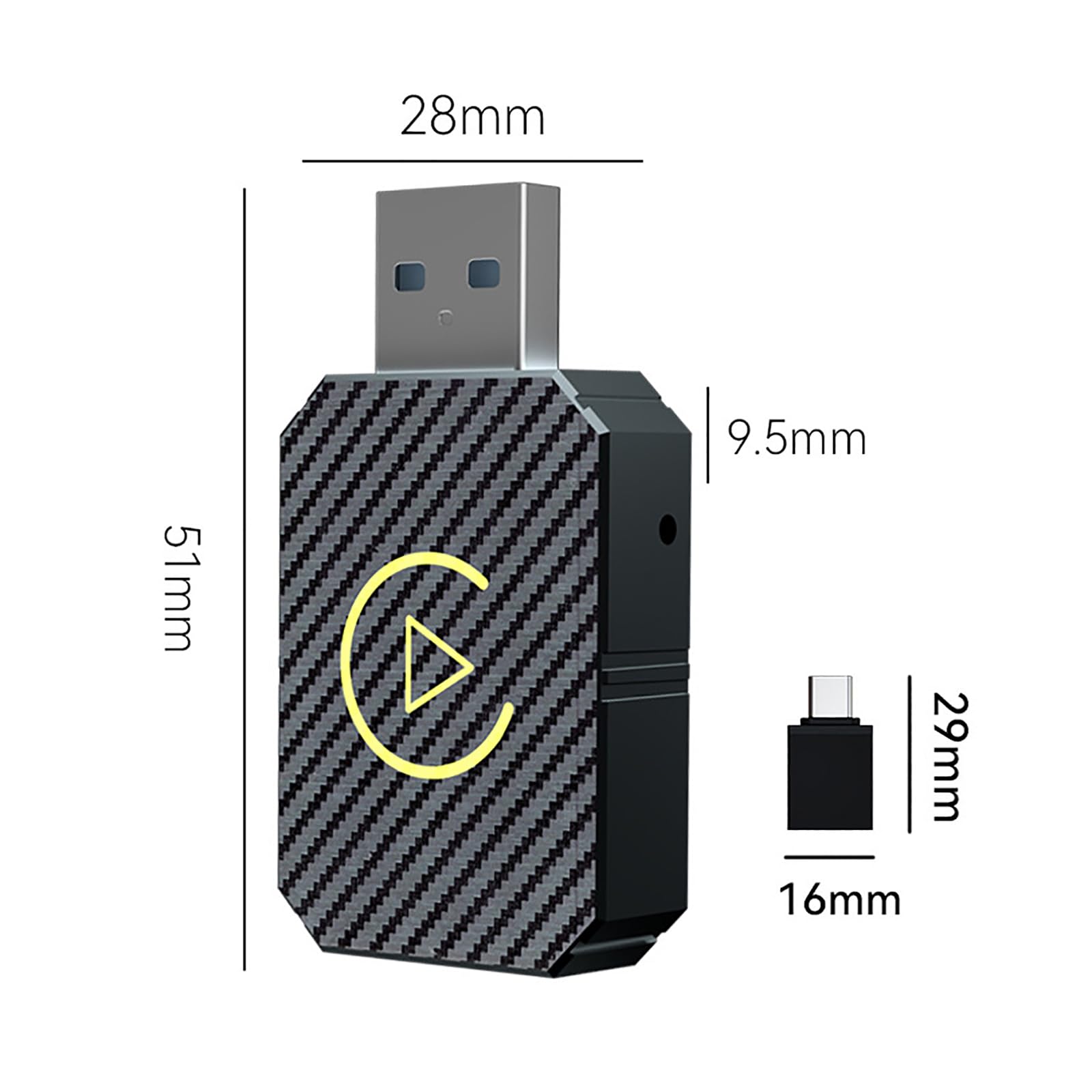 Adaptateur CarPlay sans Fil pour Renault Talisman 2017 2018 2019 2020 2021 2022, Clé CarPlay Plug & Play, Convertir CarPlay Filaire en CarPlay sans Fil, Connexion Rapide Bluetooth et WiFi